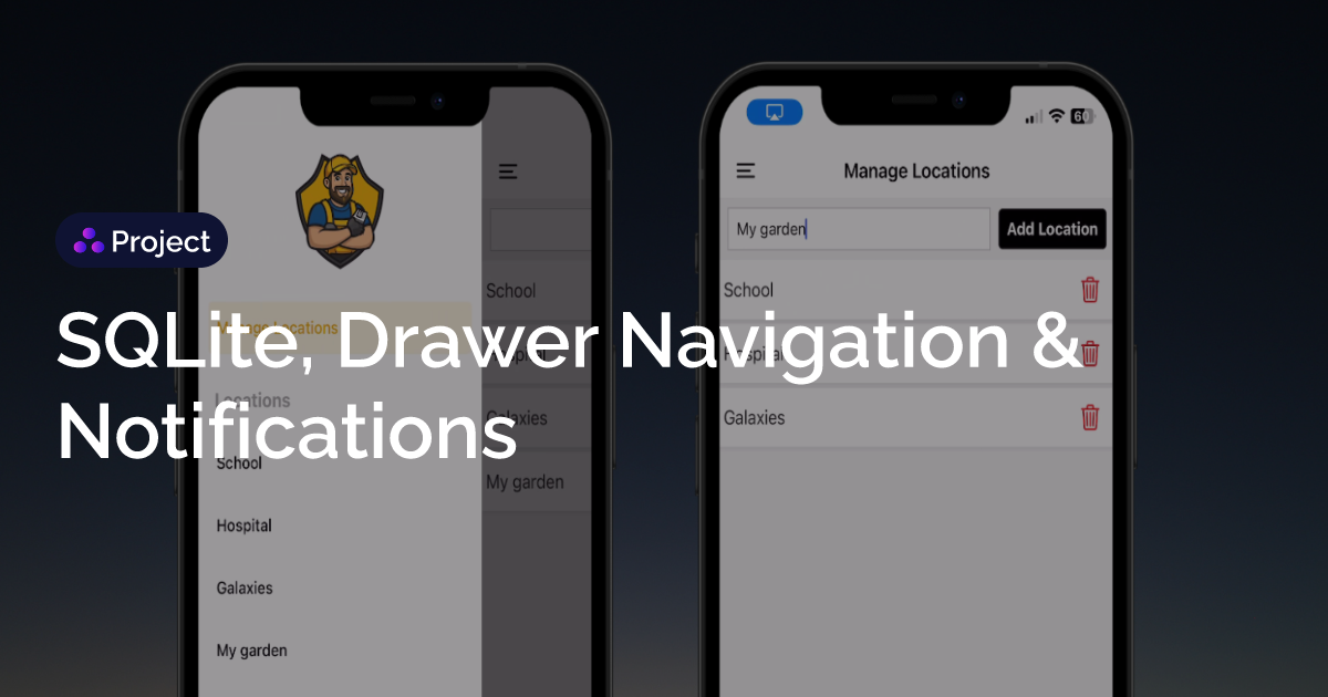 Sqlite drawer navigation notifications galaxies dev