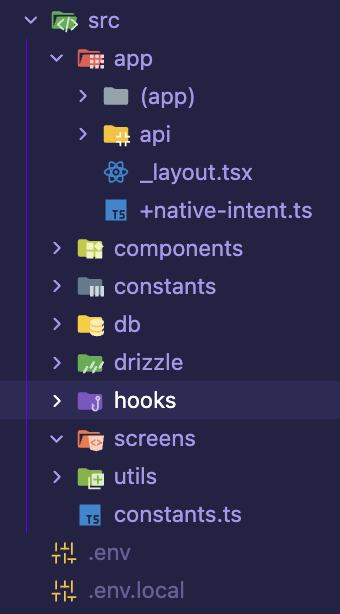 Recommended Expo folder structure