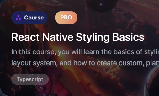 React Native Styling Basics course card